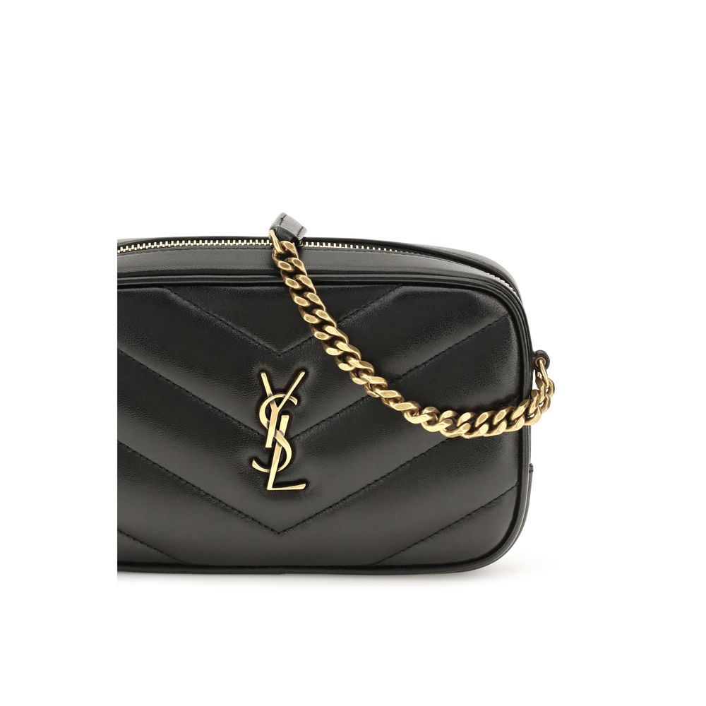 Sac porté épaule Saint Laurent en agneau noir Ovis Aries