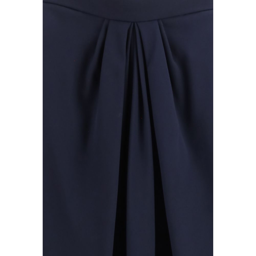 Jupe longue Giorgio Armani en soie bleue