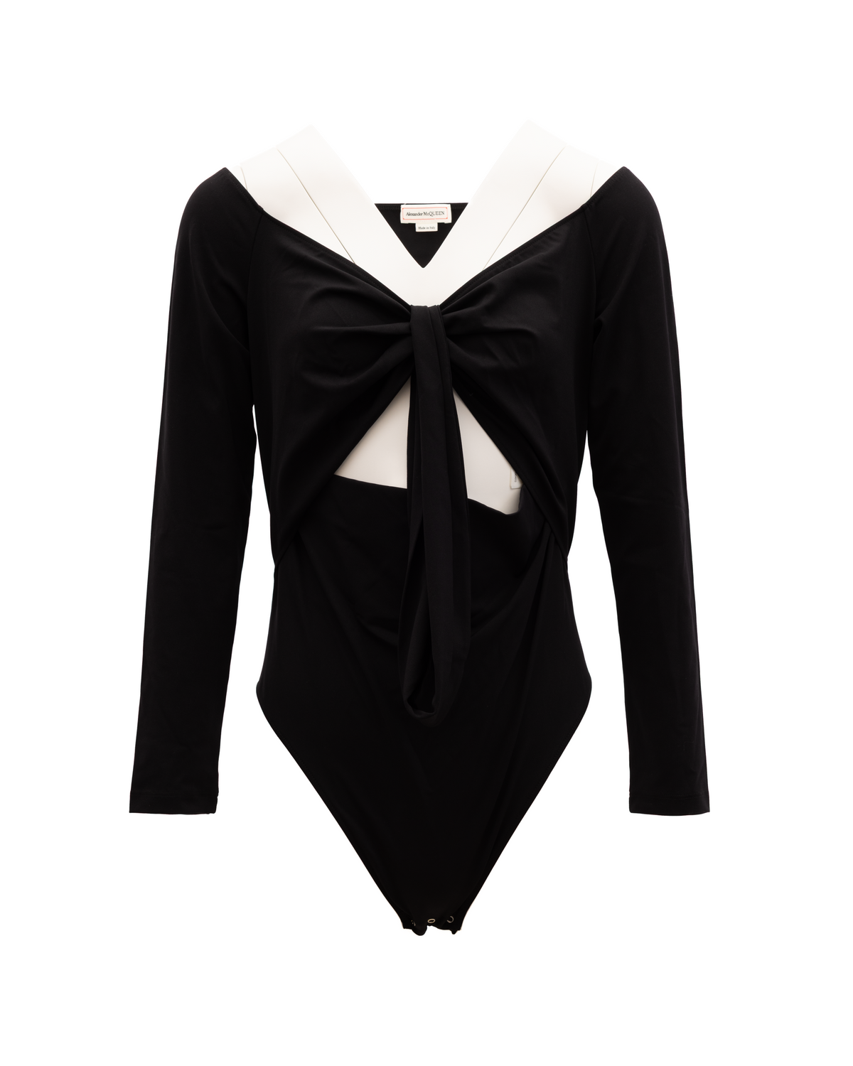 Top Alexander McQueen en coton noir et blanc
