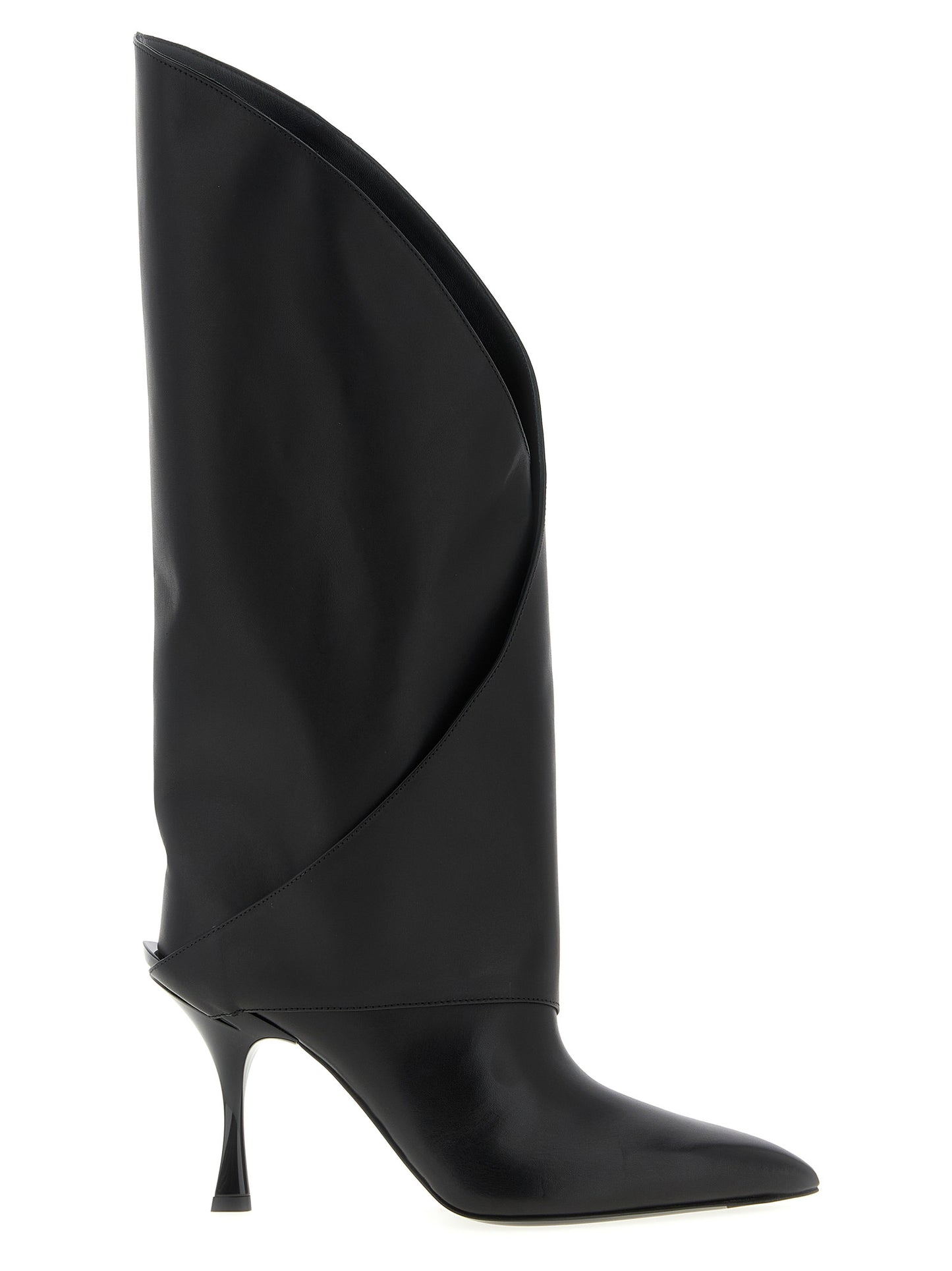 Botas Balmain negras de piel de becerro por encima de la rodilla