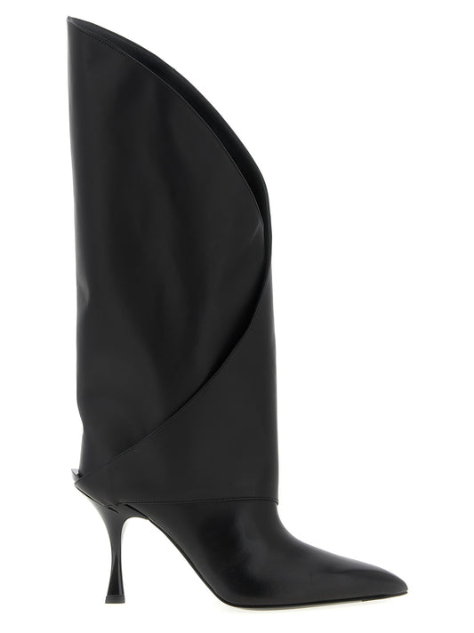 Botas Balmain negras de piel de becerro por encima de la rodilla