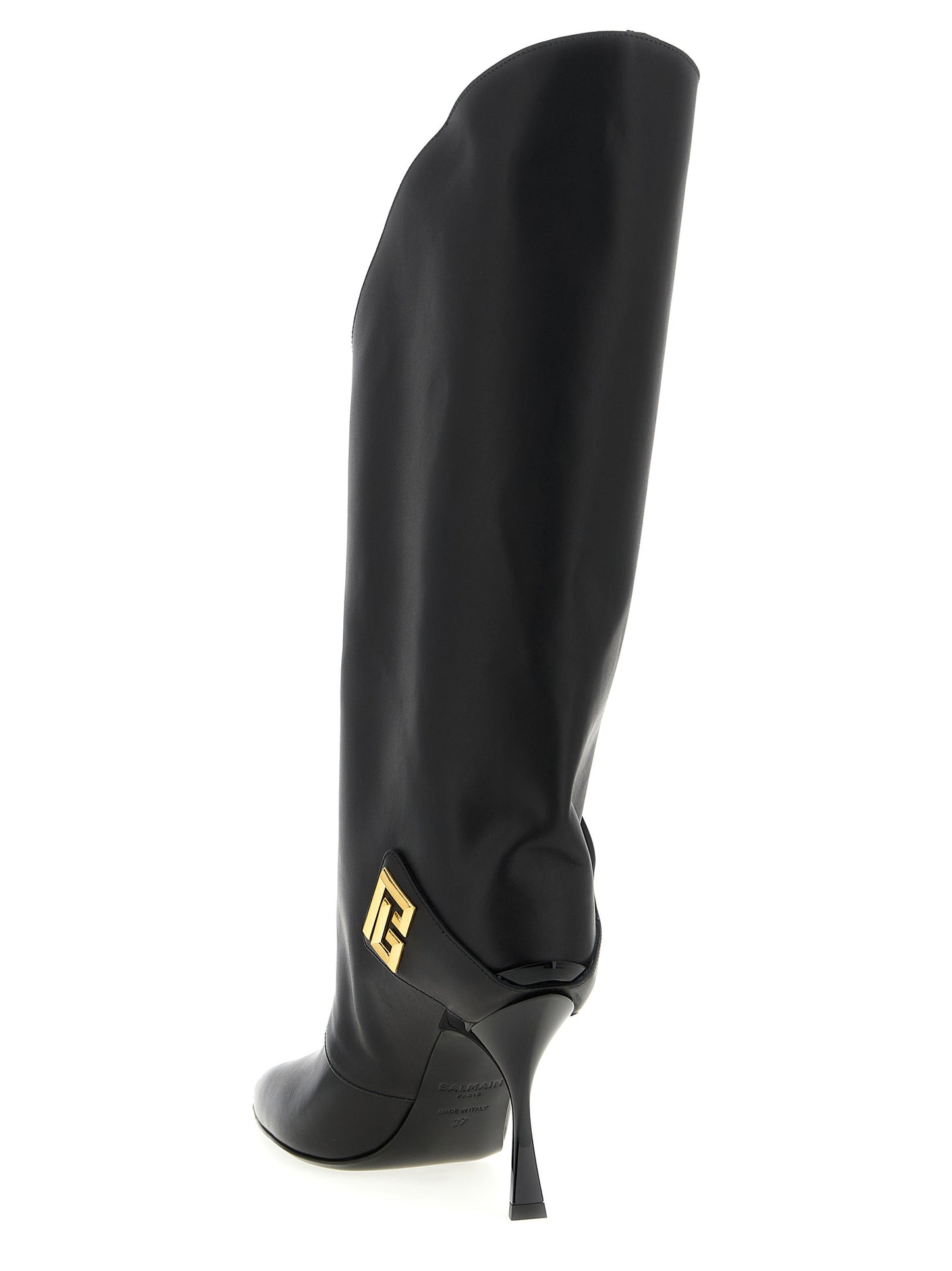 Botas Balmain negras de piel de becerro por encima de la rodilla