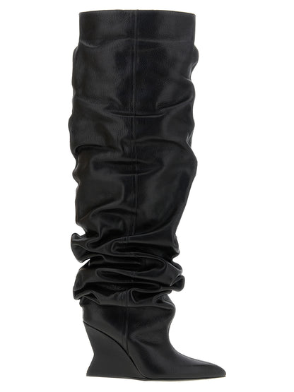 Balmain Bota alta de piel de becerro negra