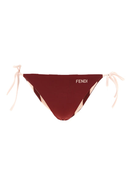 Bikini de poliéster burdeos de Fendi