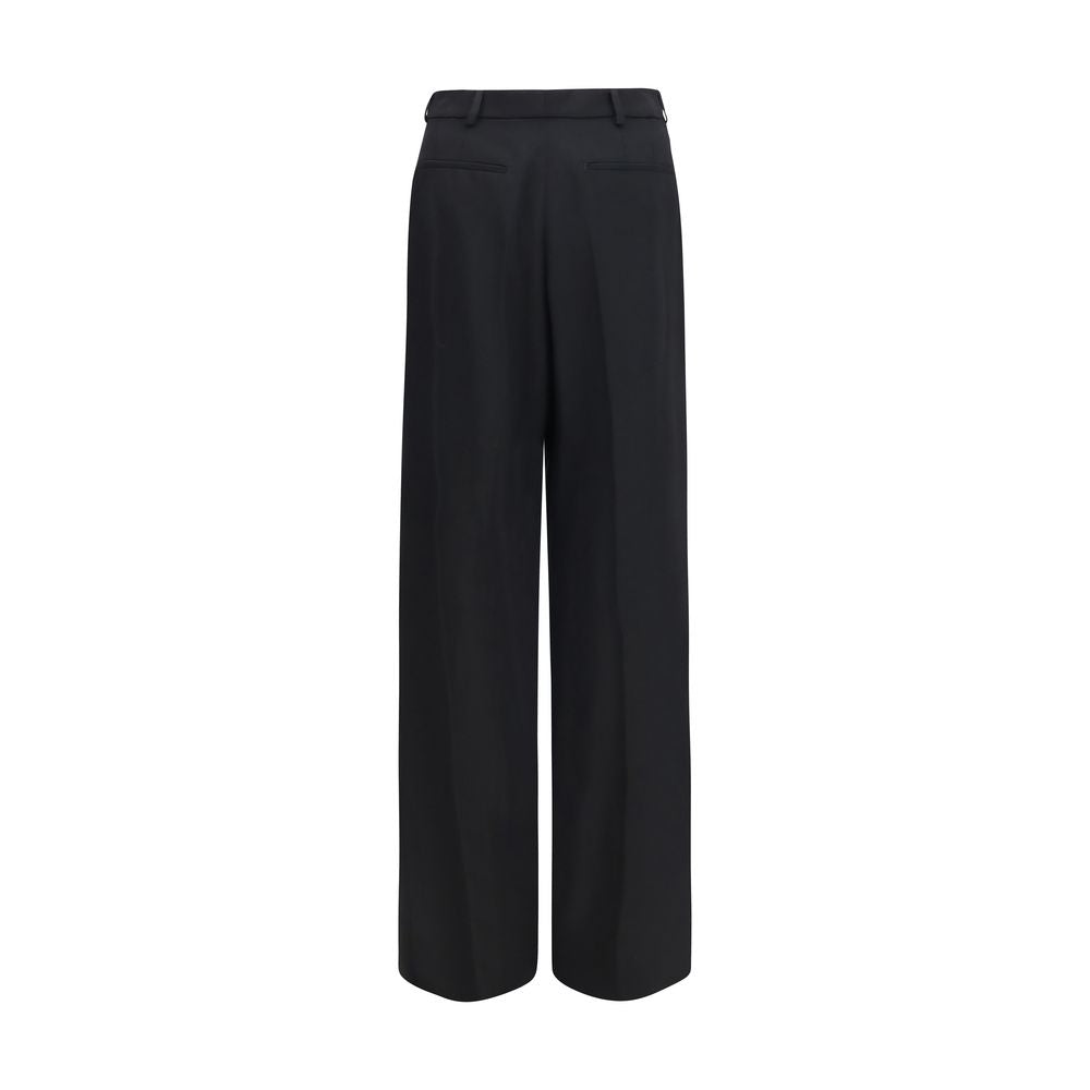 Pantalon habillé en laine noir Saint Laurent - Coupe regular