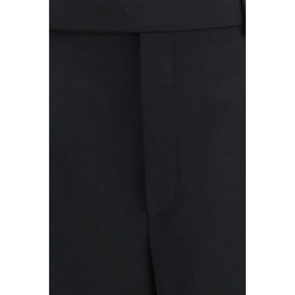Pantalon habillé en laine noir Saint Laurent - Coupe regular