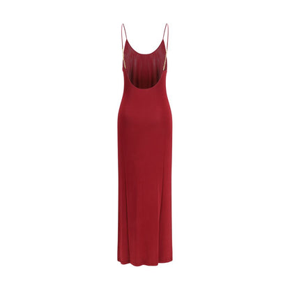 Robe de cocktail Saint Laurent en viscose bordeaux
