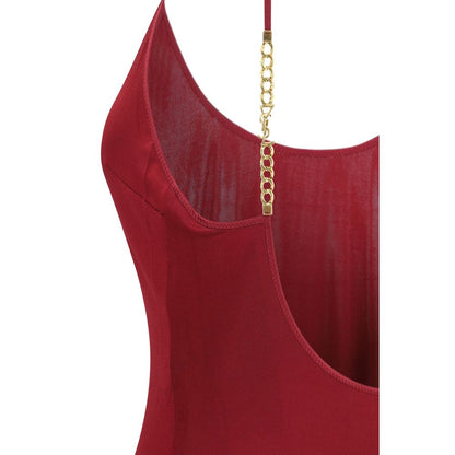 Robe de cocktail Saint Laurent en viscose bordeaux