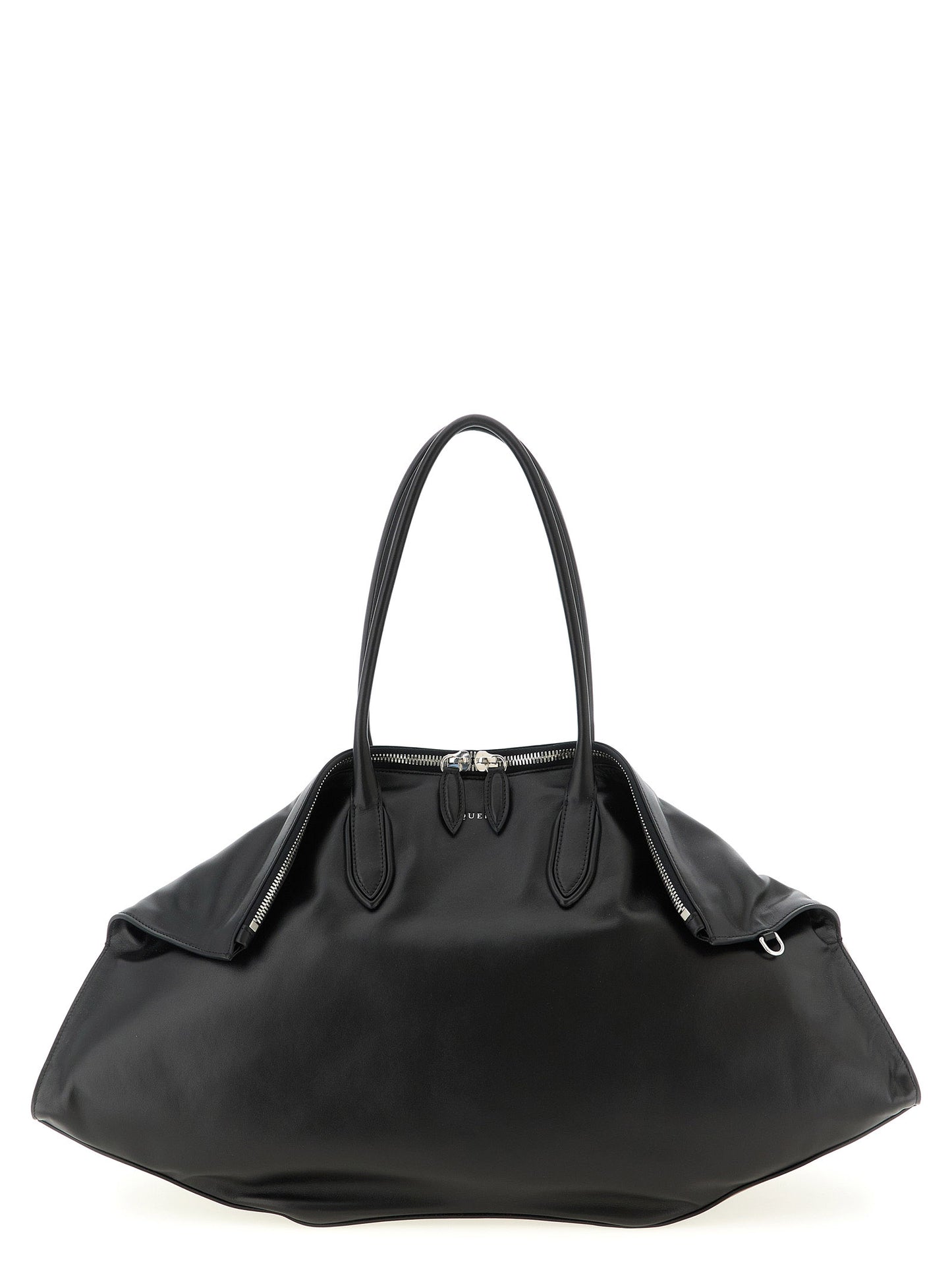 Alexander McQueen Bolso de Hombro de Piel de Becerro Negra