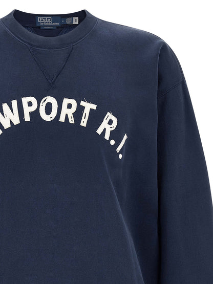 Sweat-shirt en coton bleu modèle classique Polo Ralph Lauren