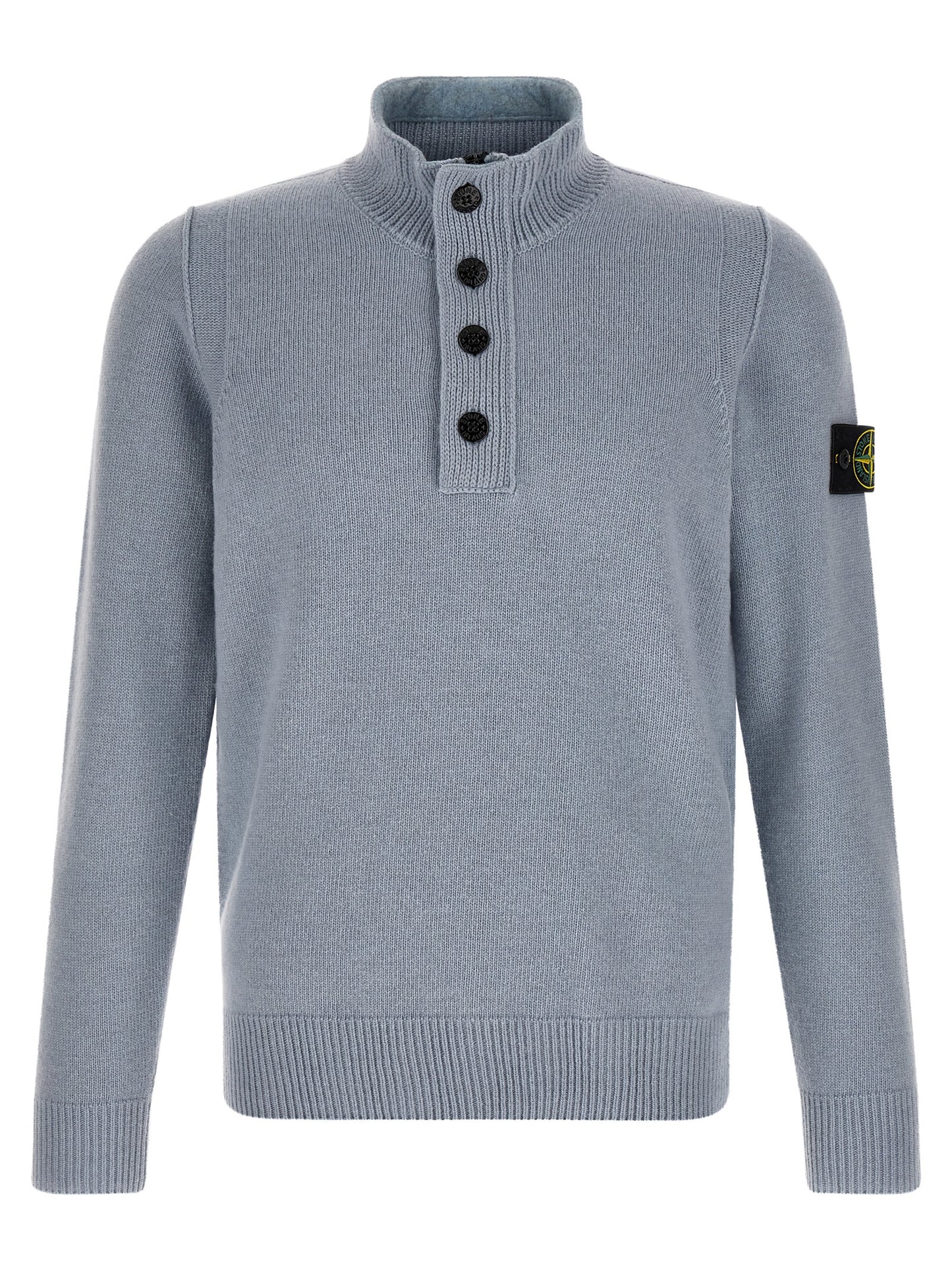 Cardigan Stone Island en Laine Vierge Bleue Modèle 5100040