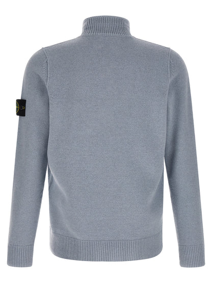 Cardigan Stone Island en Laine Vierge Bleue Modèle 5100040