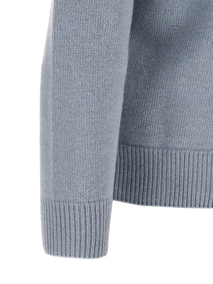 Cardigan Stone Island en Laine Vierge Bleue Modèle 5100040