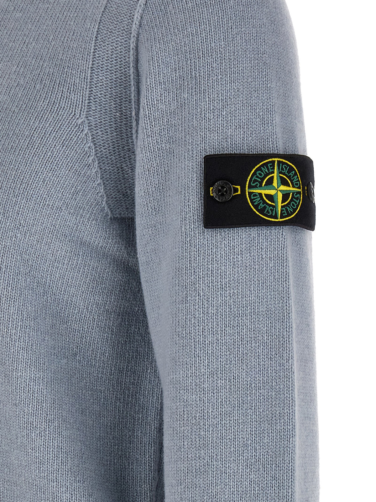 Cardigan Stone Island en Laine Vierge Bleue Modèle 5100040