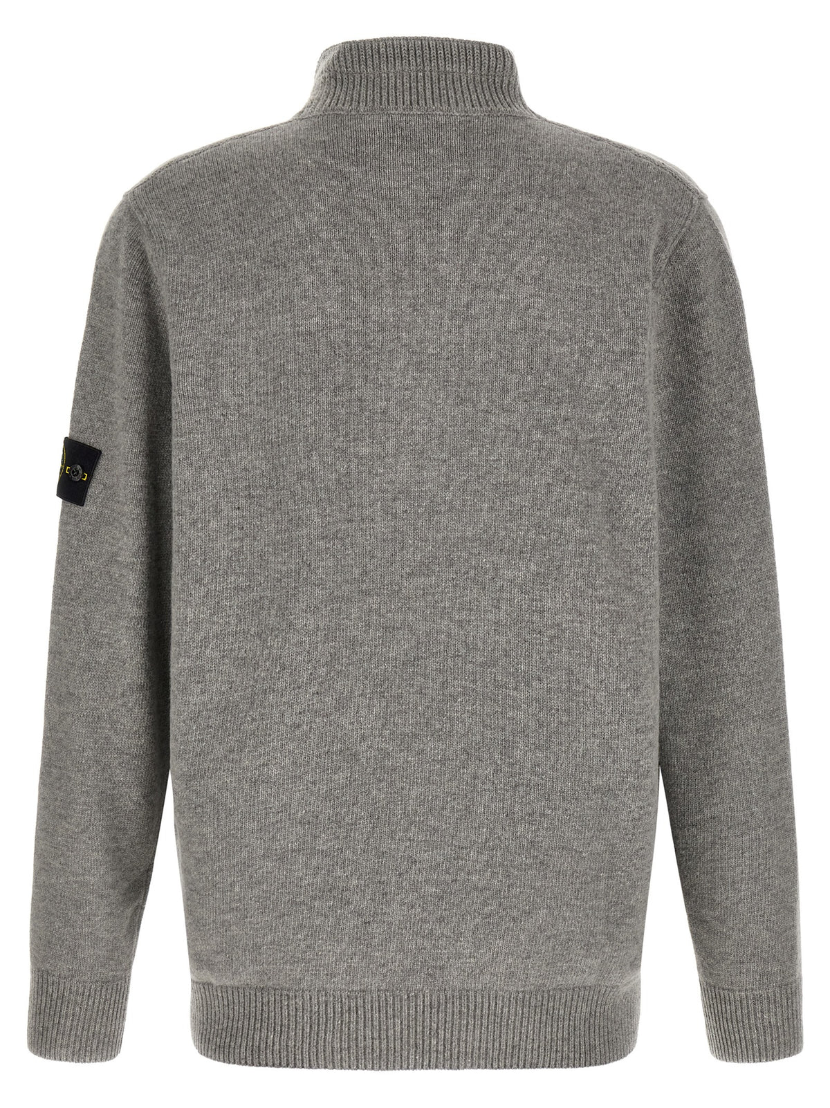 Cárdigan Stone Island de Lana Virgen Gris Mélange
