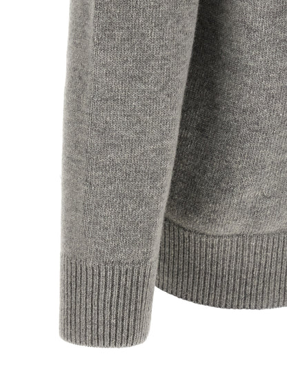 Cárdigan Stone Island de Lana Virgen Gris Mélange