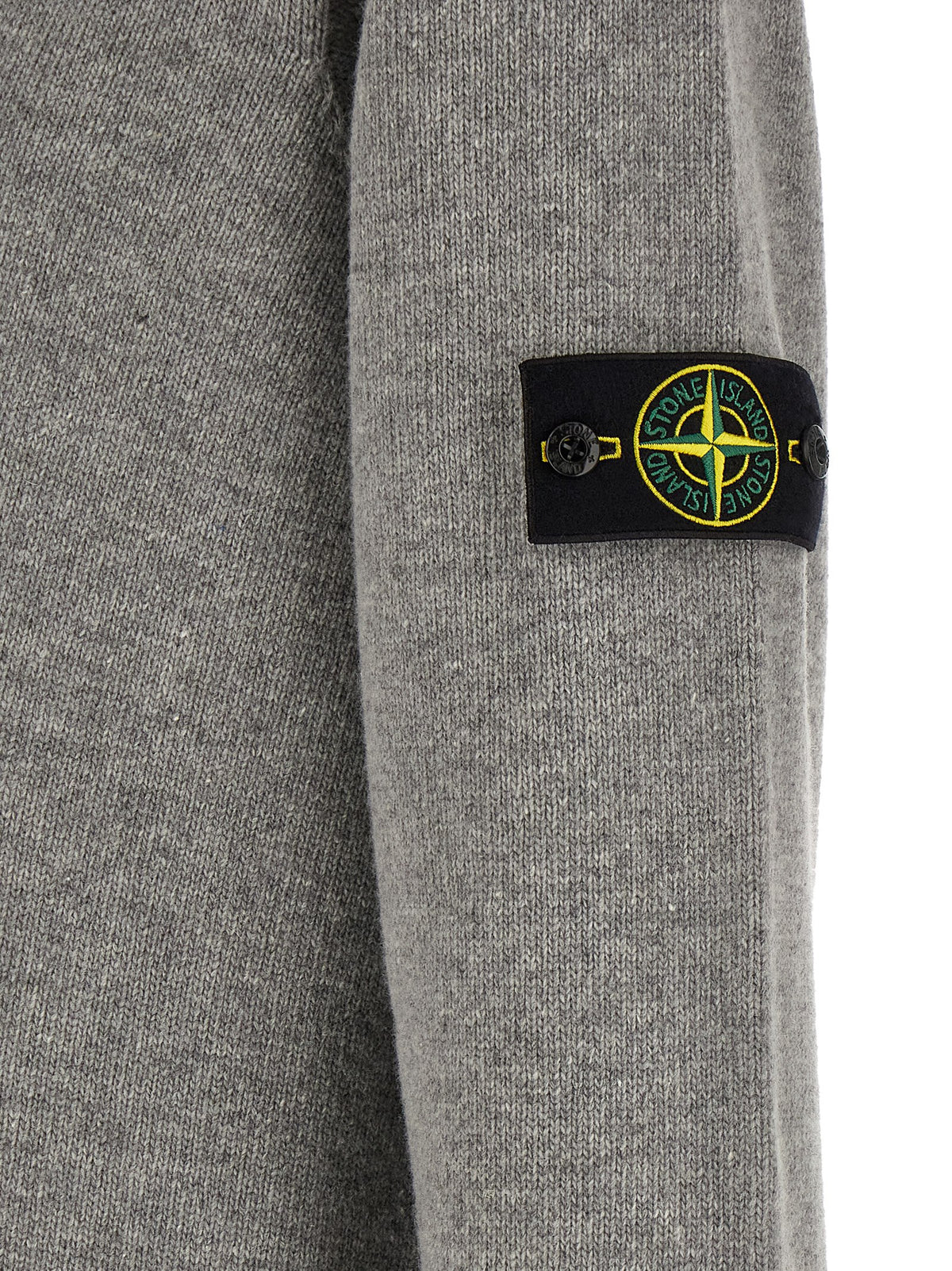 Cárdigan Stone Island de Lana Virgen Gris Mélange