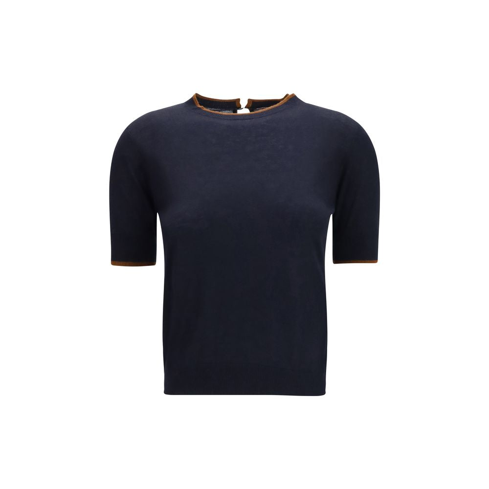 Camiseta de seda azul Max Mara