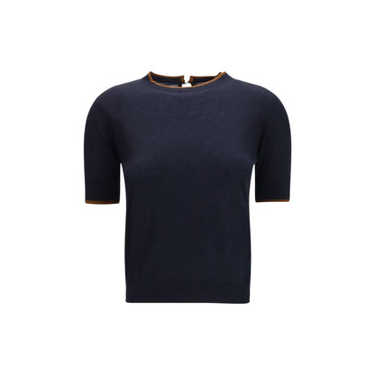 Camiseta de seda azul Max Mara