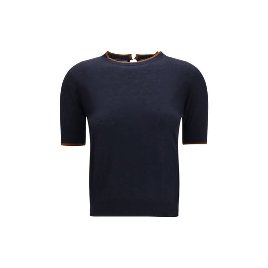 Camiseta de seda azul Max Mara