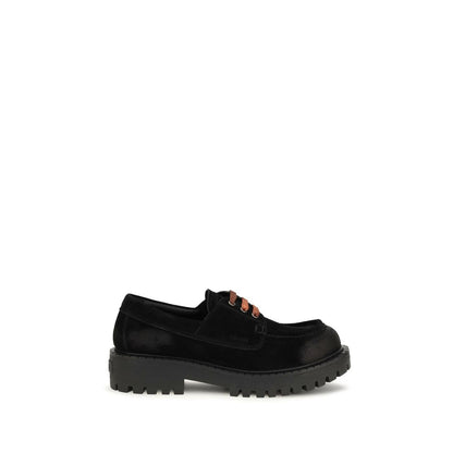 Mocasines Slip On De Gamuza Negra De La Colección Prada