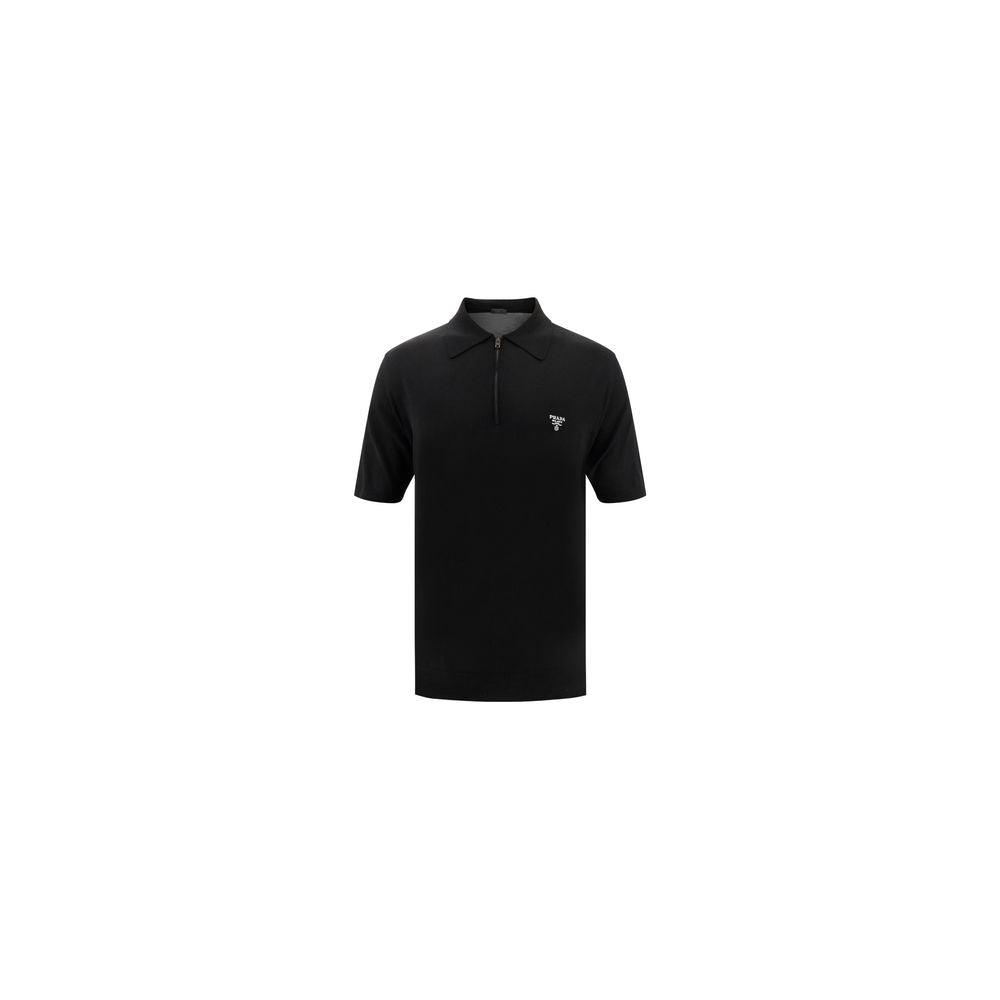 Polo Prada de lana negra con cuello de oveja Aries