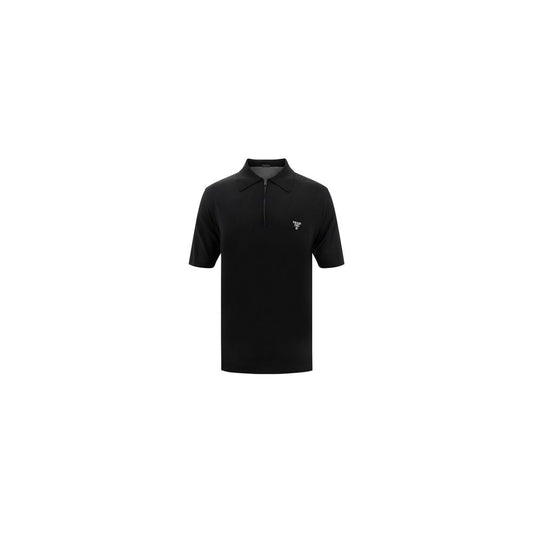 Polo Prada de lana negra con cuello de oveja Aries