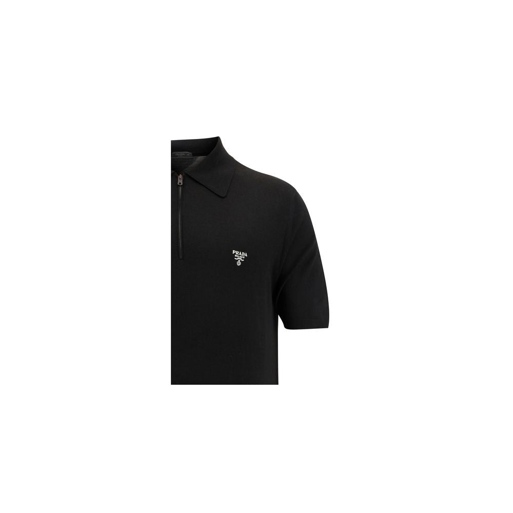 Polo Prada de lana negra con cuello de oveja Aries