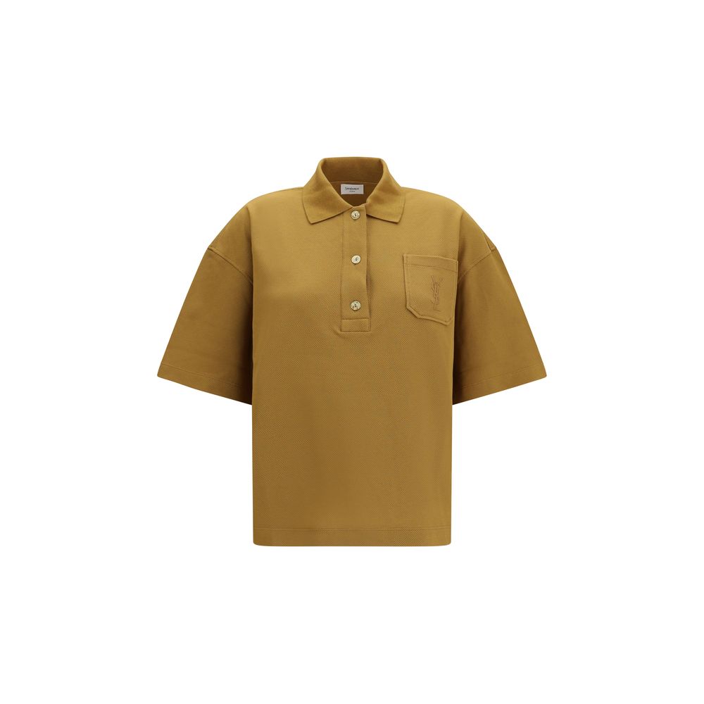Polo de algodón bicolor Saint Laurent