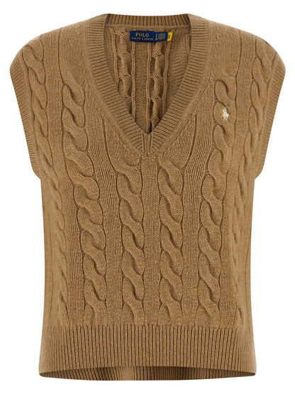 Polo Ralph Lauren Chaqueta Sin Mangas De Lana Beige