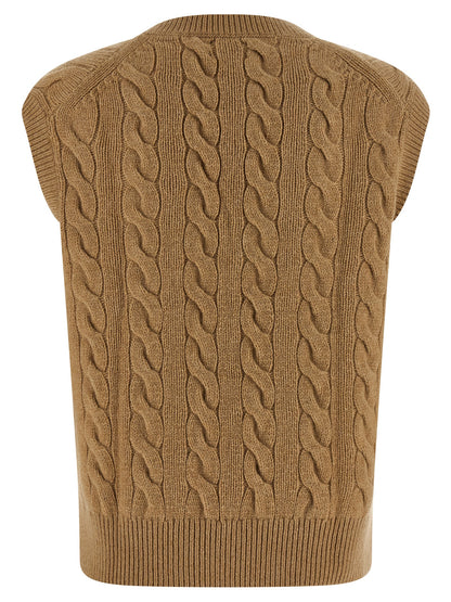 Polo Ralph Lauren Chaqueta Sin Mangas De Lana Beige