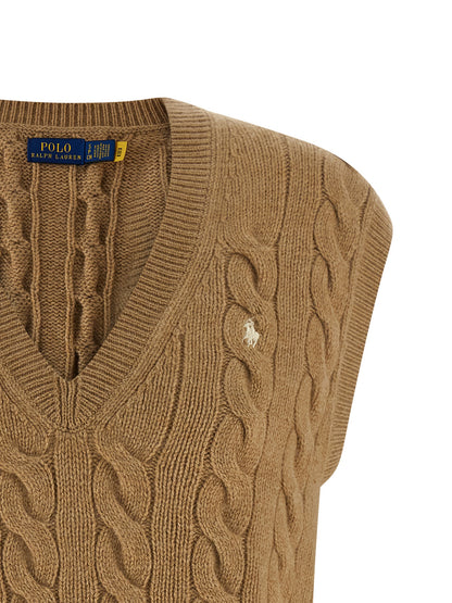 Polo Ralph Lauren Chaqueta Sin Mangas De Lana Beige