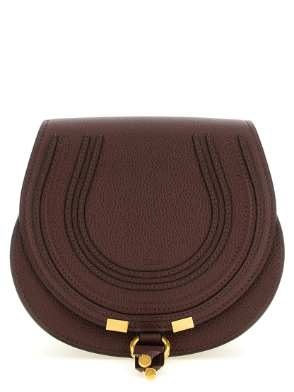 Chloé Sac bandoulière en cuir de veau marron Modèle Marcie