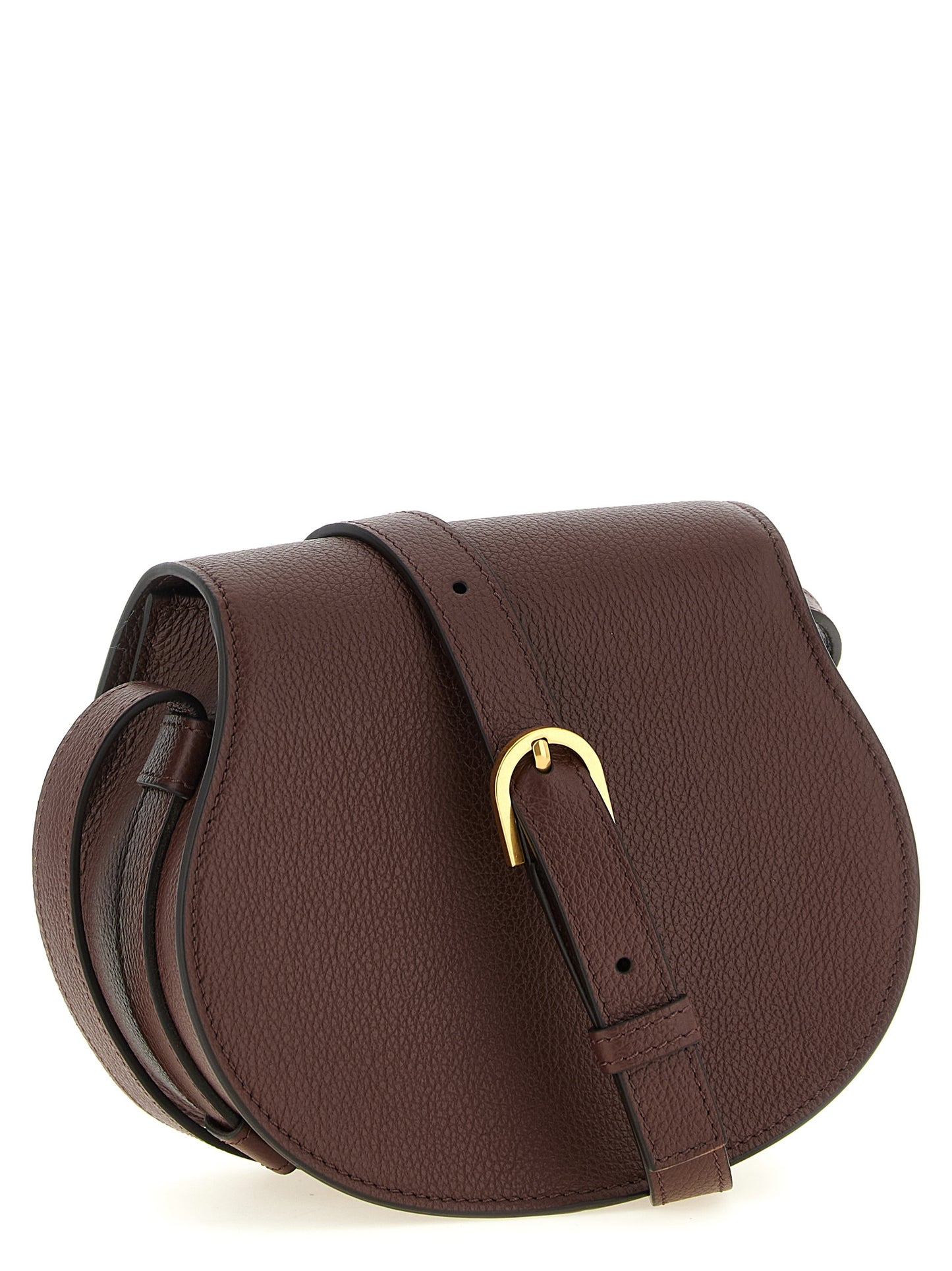 Chloé Sac bandoulière en cuir de veau marron Modèle Marcie