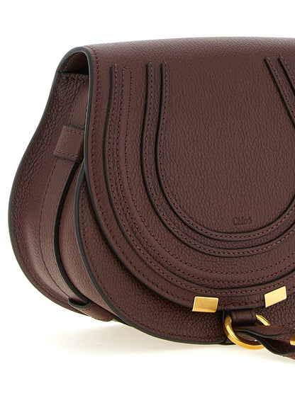 Chloé Sac bandoulière en cuir de veau marron Modèle Marcie