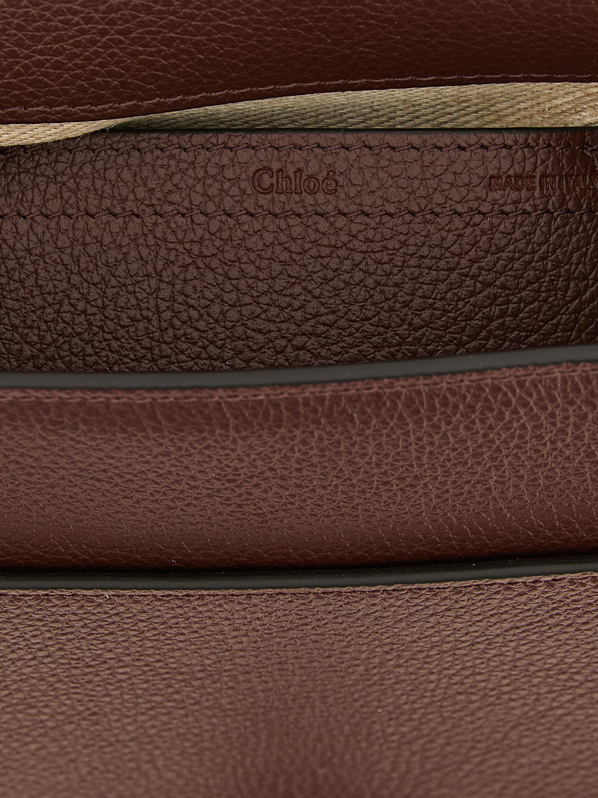 Chloé Sac bandoulière en cuir de veau marron Modèle Marcie