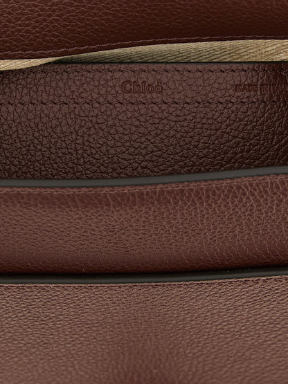 Chloé Sac bandoulière en cuir de veau marron Modèle Marcie