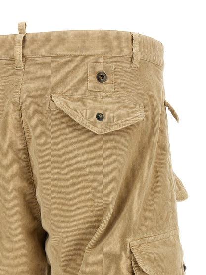 Pantalones Cargo Dsquared² De Algodón Beige Relajados