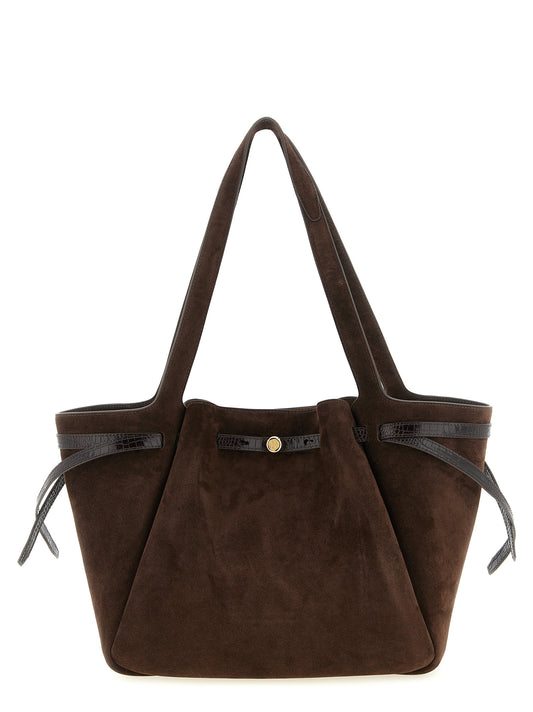 Bolso tote de cuero bovino marrón Tory Burch