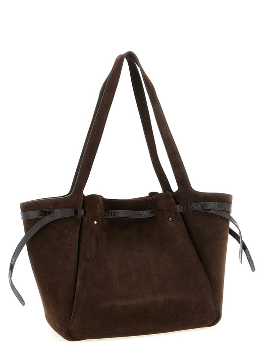 Bolso tote de cuero bovino marrón Tory Burch