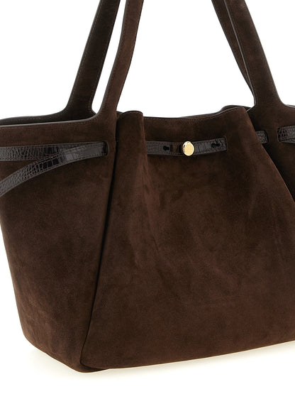 Bolso tote de cuero bovino marrón Tory Burch