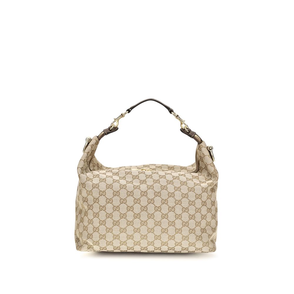 Bolso de hombro Gucci de tela beige