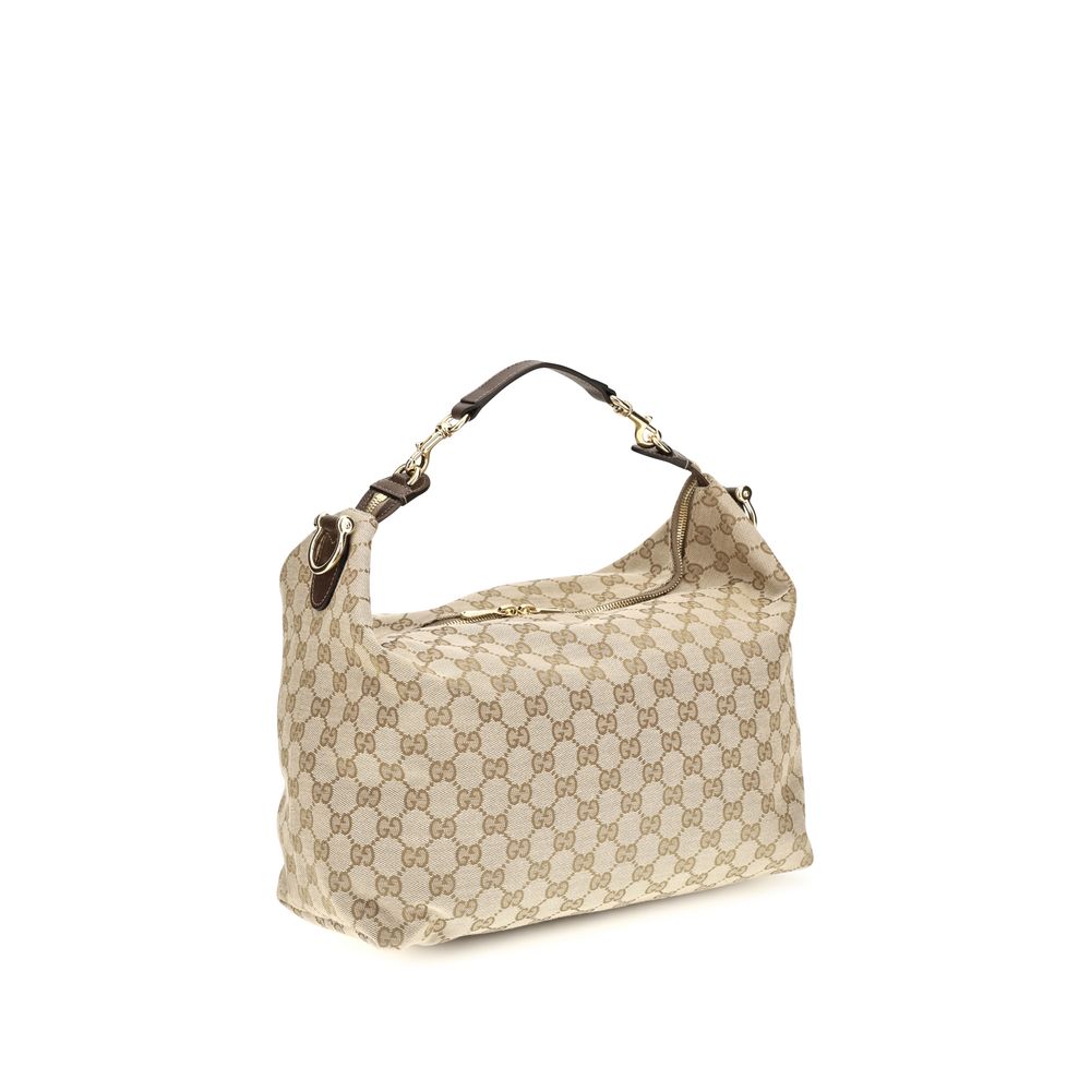 Bolso de hombro Gucci de tela beige