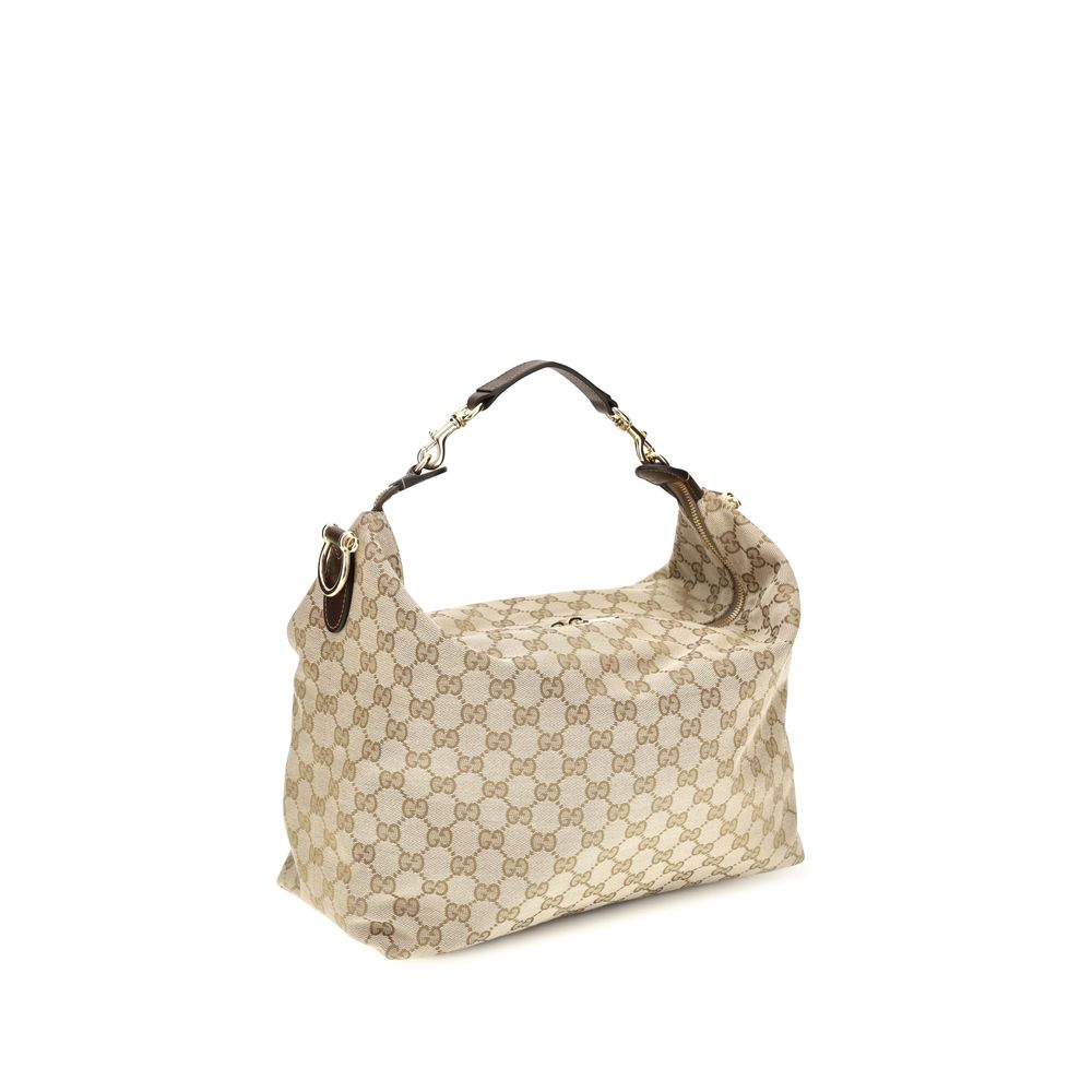Bolso de hombro Gucci de tela beige