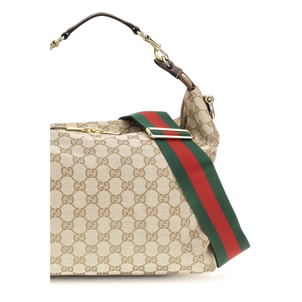 Bolso de hombro Gucci de tela beige