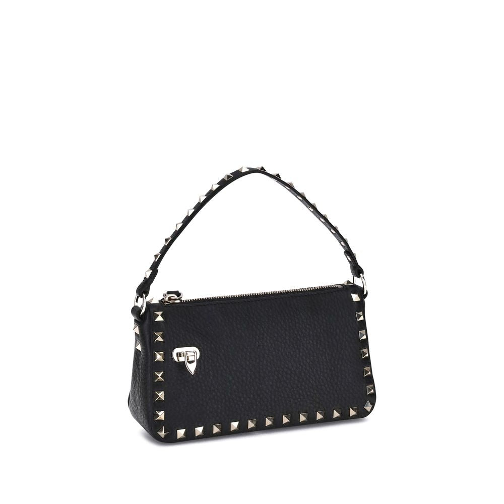 Bolso de hombro Valentino Garavani negro de piel de becerro Bos Taurus