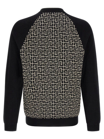 Cardigan Balmain De Algodón Con Diseño Bicolar Equilibrado
