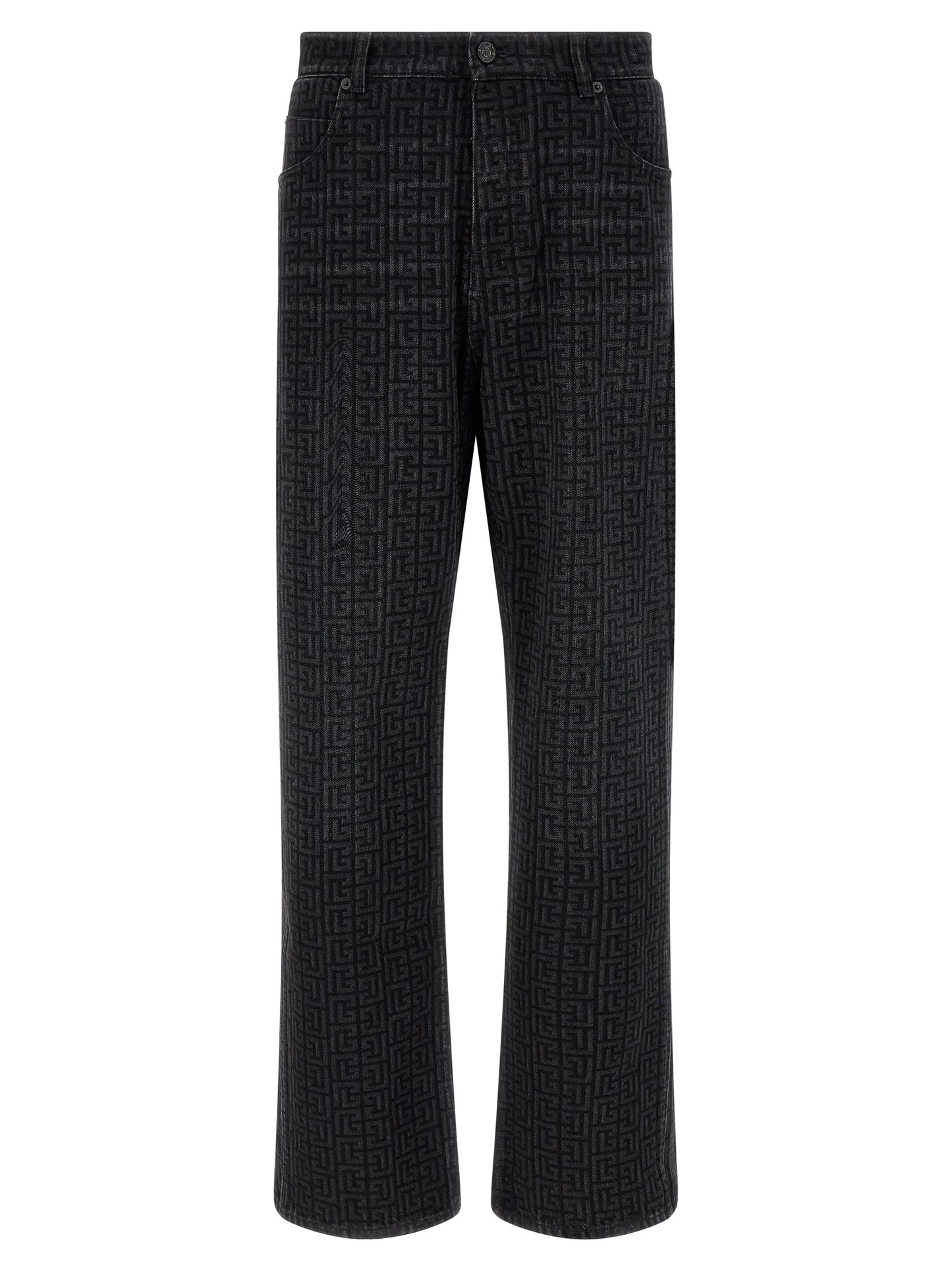 Jean Balmain en coton noir à jambe droite
