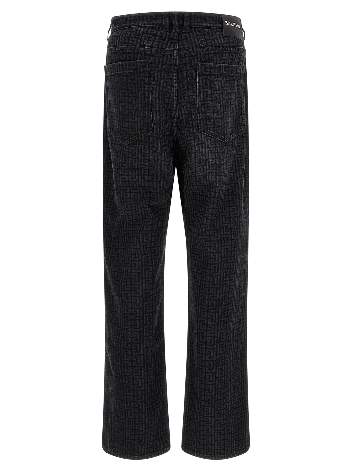 Jean Balmain en coton noir à jambe droite