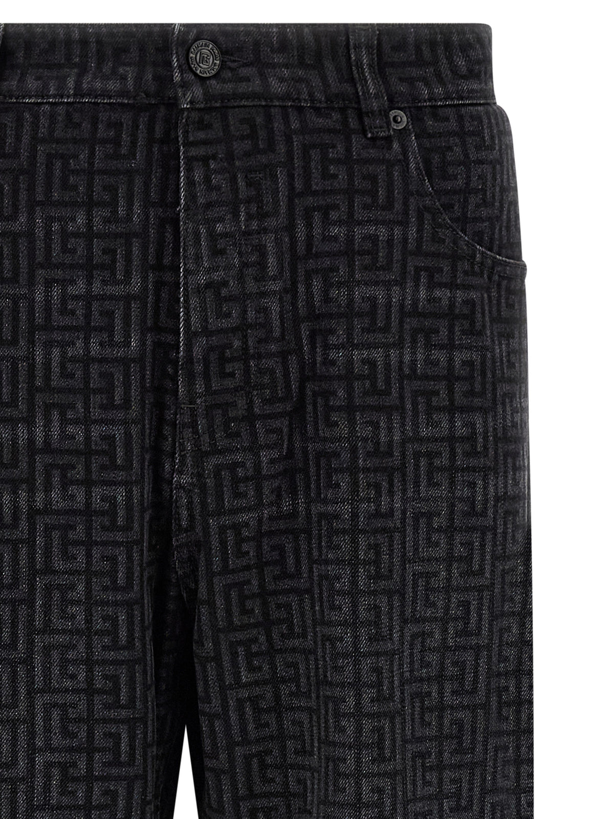 Jean Balmain en coton noir à jambe droite